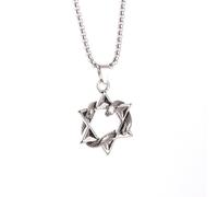 LHJHZDJC Necklace Fashion Ouroboros hexagram pendant necklace Star of David life symbol Patronus snake necklace amulet jewelry for men Jewellery Gifts
