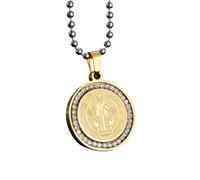 LHJHZDJC necklace men，Exquisite San Benito Cross Pendant Christian Saint Benedict Necklace Men Women Amulet Jewelry，best Gift for Her Stainless Steel Pendant