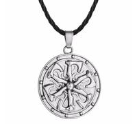 LHJHZDJC Nostalgia Thunder Shield Of Perun Slavic Axe Amulet Mens Jewellery Gothic Viking Pendant Necklace Jewlery Making Streetwear Accessory for Men Women Casual Gift