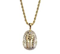 LHJHZDJC pendant necklace，Ancient Egypt Pharaoh Pendant Necklace for Men Inlaid Zircon Pendant Retro Punk Hip Hop Jewelry Everyday Casual Gift Trend