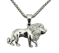 LHJHZDJC Retro Domineering Beast Golden Lion Animal Pendant Necklace for Men Personalized Hip Hop Cool Jewelry Streetwear Accessory for Men Women Casual Gift