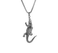 LHJHZDJC Retro Gothic Crocodile Animal Pendant Necklace Men's Personalized Punk Hip Hop Cool Street Party Jewelry congratulations Streetwear Accessory for Men Women Casual Gift