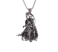 LHJHZDJC Retro Gothic Death Scythe Reaper Hell Demon Pendant Necklace Men's Personalized Punk Halloween Party Accessories Streetwear Accessory for Men Women Casual Gift
