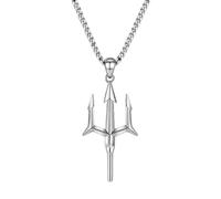 LHJHZDJC Retro Poseidon Trident Pendant Harpoon Necklace Suitable for Men's Personality Charm Punk Trend Casual Jewelry congratulations Streetwear Accessory for Men Women Casual Gift