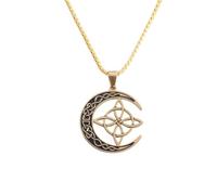 LHJHZDJC Romantic Fashion Irish Witchcraft Witch Knot Celtic Knot Moon Pendant Necklace for Men Women Luxury Jewelry congratulations Streetwear Accessory for Men Women Casual Gift