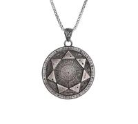 LHJHZDJC Seven Angels Magic Circle Solomon's Seal Necklace Pendant for Personalized Men's Vintage Punk Lucky Amulet Jewelry congratulations Streetwear Accessory for Men Women Casual Gift