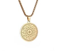LHJHZDJC Solomon's Seal Necklace Six Pointed Star 12 Constellations Pendant Amulet Ornaments Christmas Thanksgiving for Friends congratulations Streetwear Accessory for Men Women Casual Gift