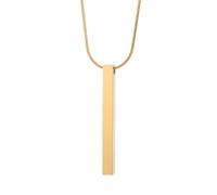 LHJHZDJC Stainless steel necklace long bar cube blank wordless holiday gift engraving stainless steel necklace for women Gift for Her