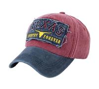 LHJHZDJC Texas Hollow 3D Patch Washed Baseball Cap Flared Flat Embroidery Two Tone Rock Style for Husband Colleague Friend Gift for Her Stainless Steel Pendant