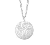 LHJHZDJC Triskelion Triple Spiral Symbol Pendant Necklace Punk Witchcraft Solomon Signet Necklaces Amulet Jewelry Streetwear Accessory for Men Women Casual Gift