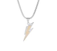 LHJHZDJC unisex gothic necklace Double Layer Lightning Pendant Necklace for Men Women Hip Hop Rock Street Party Jewelry Gift for Her