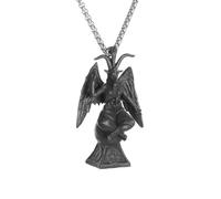 LHJHZDJC unisex gothic necklace Punk Satanic Demon Lucifer Mendes Pagan Meditation Goat Pendant Judaism Star of David Death Necklace for Men Amulet Jewelry Gift for Her