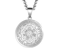 LHJHZDJC unisex gothic necklace Retro Hollow Compass Pendant Necklace for Men Women Simple Nordic Scandinavian Amulet Jewelry Gift for Her