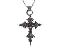 LHJHZDJC unisex gothic necklace Vintage Gothic Crucifixion Skull Cross Pendant Necklace for Men Statement Street Ride Party Jewelry Accessories Gift for Her