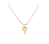 LHJHZDJC Versatile high-grade gold-plated love pendant collarbone chain does not fade fashionable stainless steel peach heart neck Gift for Her