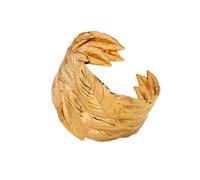 LHJHZDJC Vintage silver gold leaf texture bracelet large wide face curved opening hand ornament stainless steel bracelet C-shaped opening ring Gift for Her