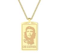 LHJHZDJC Vintage The Ernesto Che Guevara Pendant Necklace for Men Women Wallet Portrait Insert Card Charm Choker Chain Jewelry gift Streetwear Accessory for Men Women Casual Gift