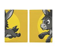 LHJKB Durable PU Material Passport Protective Cover, Cartoon Donkey Image Printing Cute Passport Protective Cover Women and Men Passport Cover Wear-Resistant Passport Bag