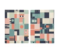 LHJKB Durable PU Material Passport Protective Cover, Colorful Square Shapes Printing Cute Passport Protective Cover Women and Men Passport Cover Wear-Resistant Passport Bag