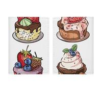 LHJKB Durable PU Material Passport Protective Cover, Comic Style Pastries Printing Cute Passport Protective Cover Women and Men Passport Cover Wear-Resistant Passport Bag