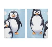 LHJKB Durable PU Material Passport Protective Cover, Cute Penguins Printing Cute Passport Protective Cover Women and Men Passport Cover Wear-Resistant Passport Bag