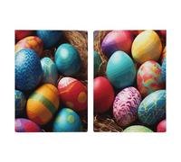 LHJKB Durable PU Material Passport Protective Cover, Easter Day Colorful Eggs Printing Cute Passport Protective Cover Women and Men Passport Cover Wear-Resistant Passport Bag