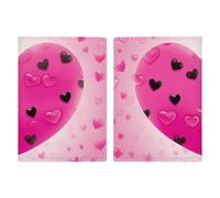 LHJKB Durable PU Material Passport Protective Cover, Love Heart Printing Cute Passport Protective Cover Women and Men Passport Cover Wear-Resistant Passport Bag