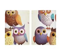 LHJKB Durable PU Material Passport Protective Cover, Many Owls Birds Printing Cute Passport Protective Cover Women and Men Passport Cover Wear-Resistant Passport Bag