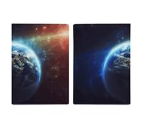 LHJKB Durable PU Material Passport Protective Cover, Space Planet Earth Printing Cute Passport Protective Cover Women and Men Passport Cover Wear-Resistant Passport Bag