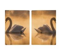 LHJKB Durable PU Material Passport Protective Cover, Two Heart-Shaped Swans Printing Cute Passport Protective Cover Women and Men Passport Cover Wear-Resistant Passport Bag
