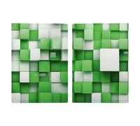 LHJKB Durable PU Material Passport Protective Cover, White and Green Squares Printing Cute Passport Protective Cover Women and Men Passport Cover Wear-Resistant Passport Bag