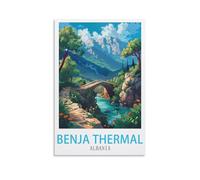 LHJOIUN Benja Thermal Albania Vintage Travel Posters 08x12inch(20x30cm) Art Canvas Print For Living Room Bedroom Home Decoration Modern Art