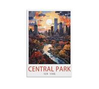 LHJOIUN Central Park New York Vintage Travel Posters 08x12inch(20x30cm) Art Canvas Print For Living Room Bedroom Home Decoration Modern Art