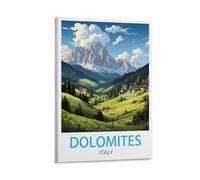 LHJOIUN Dolomites Italy Vintage Travel Poster 16x24inch(40x60cm) Art Canvas Print For Living Room Bedroom Home Decoration Modern Art