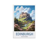LHJOIUN Edinburgh Castle Scotland Vintage Travel Poster Landscape 08x12inch(20x30cm) Art Canvas Print For Living Room Bedroom Home Decoration Modern Art