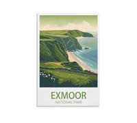 LHJOIUN Exmoor National Park England Vintage Travel Poster Landscape 08x12inch(20x30cm) Art Canvas Print For Living Room Bedroom Home Decoration Modern Art