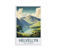LHJOIUN Helvellyn Lake District Vintage Travel Poster 08x12inch(20x30cm) Art Canvas Print For Living Room Bedroom Home Decoration Modern Art