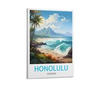 LHJOIUN Honolulu Hawaii Vintage Travel Posters 08x12inch(20x30cm) Art Canvas Print For Living Room Bedroom Home Decoration Modern Art