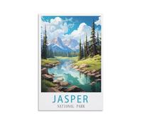 LHJOIUN Jasper National Park Vintage Travel Posters 08x12inch(20x30cm) Art Canvas Print For Living Room Bedroom Home Decoration Modern Art