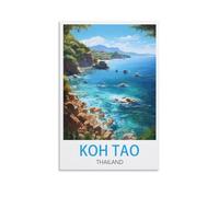 LHJOIUN Koh Tao Thailand Vintage Travel Poster 08x12inch(20x30cm) Art Canvas Print For Living Room Bedroom Home Decoration Modern Art