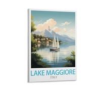 LHJOIUN Lake Maggiore Italy Vintage Travel Poster 08x12inch(20x30cm) Art Canvas Print For Living Room Bedroom Home Decoration Modern Art