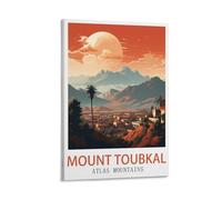 LHJOIUN Mount Toubkal Atlas Mountains Vintage Travel Posters 08x12inch(20x30cm) Art Canvas Print For Living Room Bedroom Home Decoration Modern Art