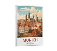 LHJOIUN Munich Germany Vintage Travel Poster 12x18inch(30x45cm) Art Canvas Print For Living Room Bedroom Home Decoration Modern Art