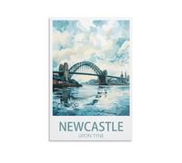 LHJOIUN Newcastle Upon Tyne Vintage Travel Poster Lake 20x30inch(50x75cm) Art Canvas Print For Living Room Bedroom Home Decoration Modern Art