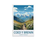 LHJOIUN North Wales Coed Y Brenin Vintage Travel Poster 20x30inch(50x75cm) Art Canvas Print For Living Room Bedroom Home Decoration Modern Art