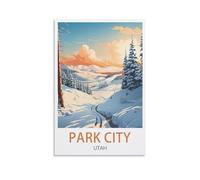 LHJOIUN Park City Utah Vintage Travel Poster 08x12inch(20x30cm) Art Canvas Print For Living Room Bedroom Home Decoration Modern Art
