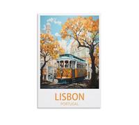 LHJOIUN Portugal Lisbon Vintage Travel Posters 08x12inch(20x30cm) Art Canvas Print For Living Room Bedroom Home Decoration Modern Art