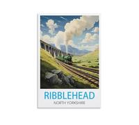 LHJOIUN Ribblehead North Yorkshire Vintage Travel Poster 16x24inch(40x60cm) Art Canvas Print For Living Room Bedroom Home Decoration Modern Art