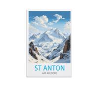 LHJOIUN St Anton Am Arlberg Vintage Travel Poster 08x12inch(20x30cm) Art Canvas Print For Living Room Bedroom Home Decoration Modern Art