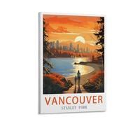 LHJOIUN Vancouver Stanley Park Vintage Travel Posters 12x18inch(30x45cm) Art Canvas Print For Living Room Bedroom Home Decoration Modern Art